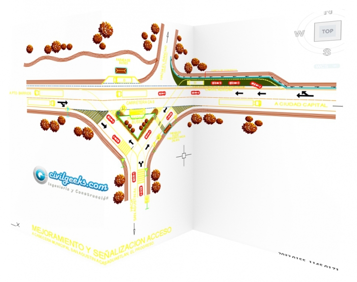 ordenamiento vial acceso en t